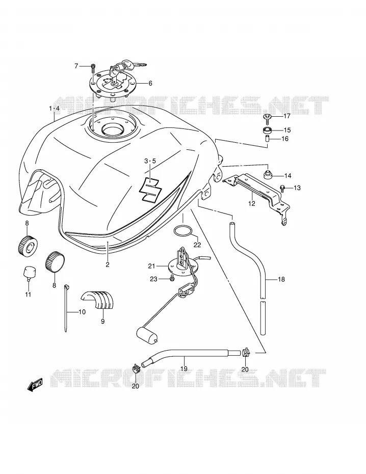 FUEL TANK (MODEL K4) Suzuki MOTO 1400 GSX 2004  GSX1400K4(E2)