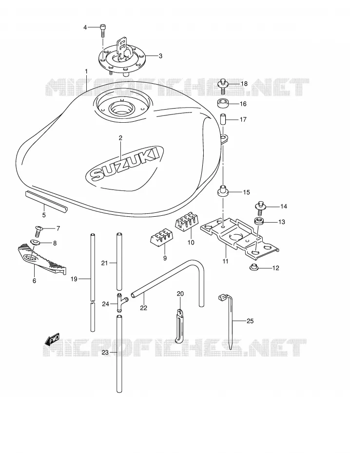 FUEL TANK (MODEL K4) Suzuki MOTO 600 BANDIT 2001  GSF600SUK1(E2)