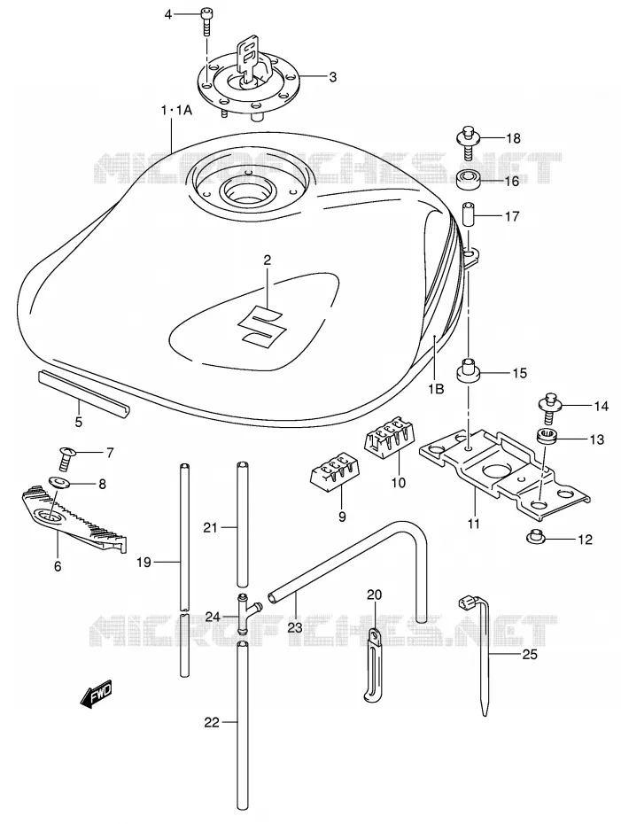 FUEL TANK (MODEL K5) Suzuki MOTO 1200 BANDIT 2005  GSF1200SZK5(E2)