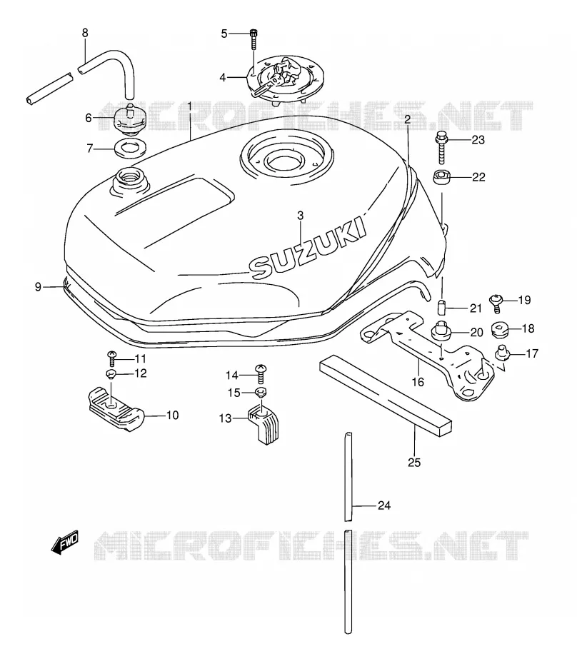 FUEL TANK (MODEL S) Suzuki MOTO 1100 GSX-R 1998  GSX-R1100WW(E28)