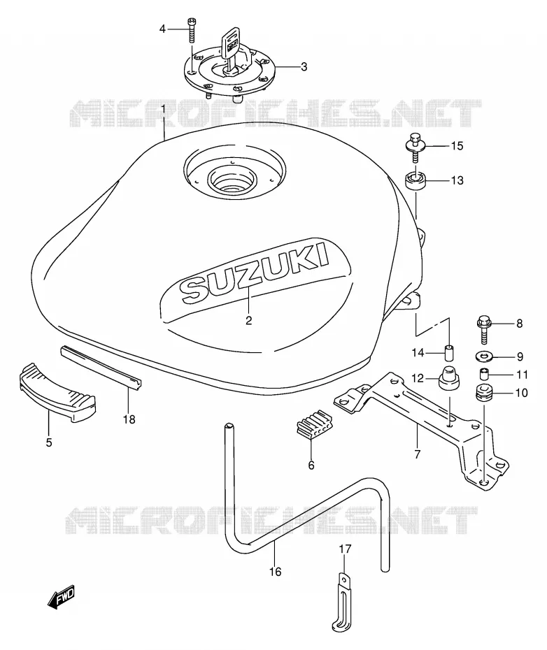 FUEL TANK (MODEL S/T) Suzuki MOTO 600 BANDIT 1995  GSF600S/GSF600US