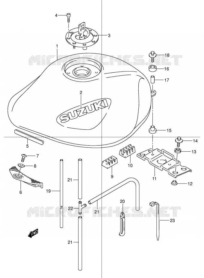 FUEL TANK (MODEL Y/K1) Suzuki MOTO 600 BANDIT 2002  GSF600SK2(E2)