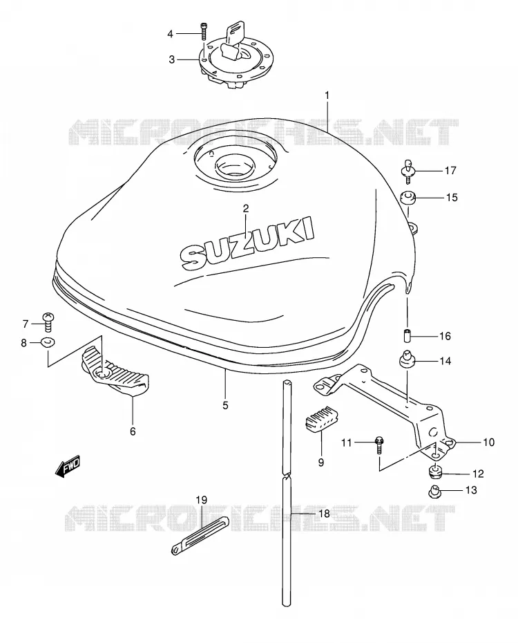 FUEL TANK (MODEL Y) Suzuki MOTO 1200 BANDIT 1996  GSF1200ST(E28)