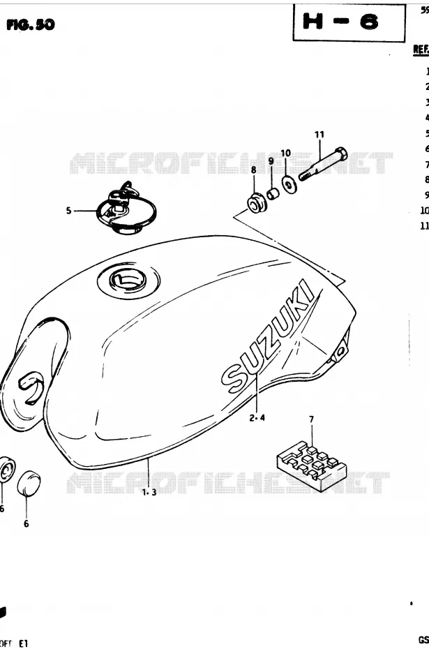 FUEL TANK (MODEL Z) Suzuki MOTO 250 GSX 1982  GSX250ESZ(Z/D)