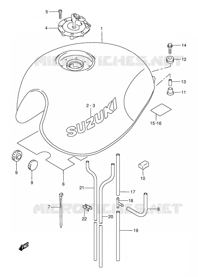 FUEL TANK Suzuki MOTO 1200 GSX 2000  GSX1200Y(E4)