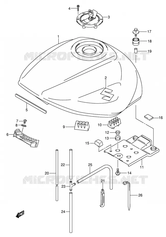 FUEL TANK Suzuki MOTO 650 BANDIT 2006  GSF650K6(E2)
