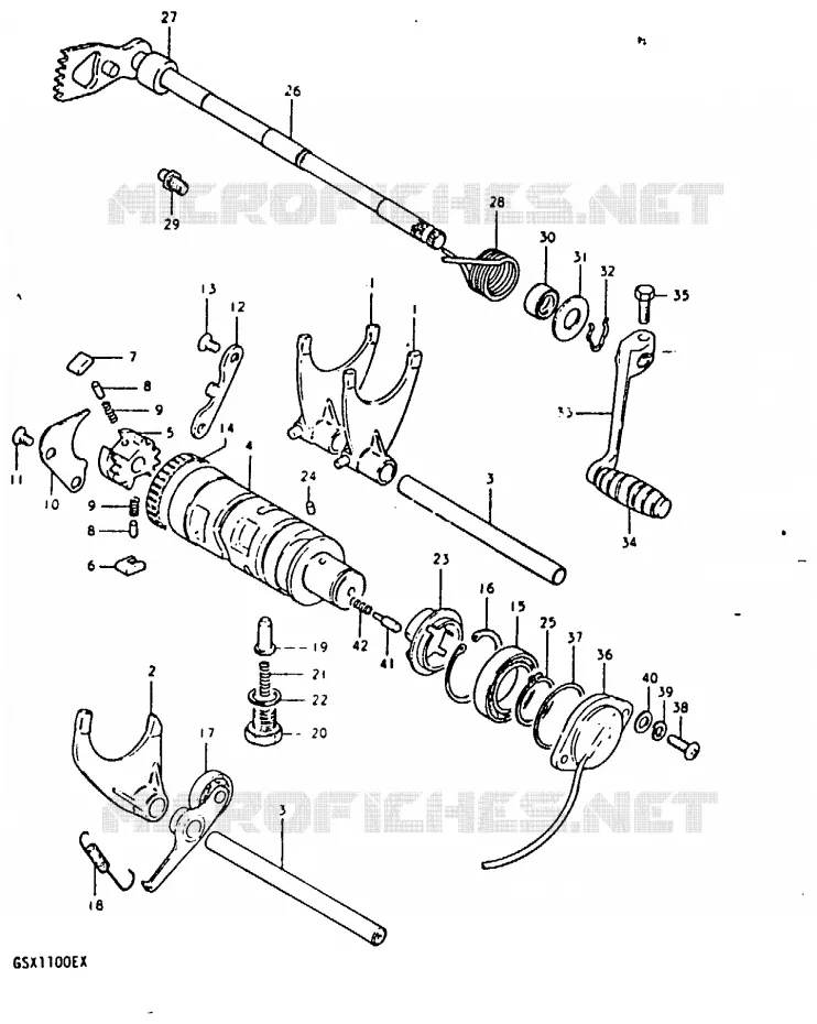 GEAR SHIFTING ASSY Suzuki MOTO 1100 GSX 1981  GSX1100X(T/X)