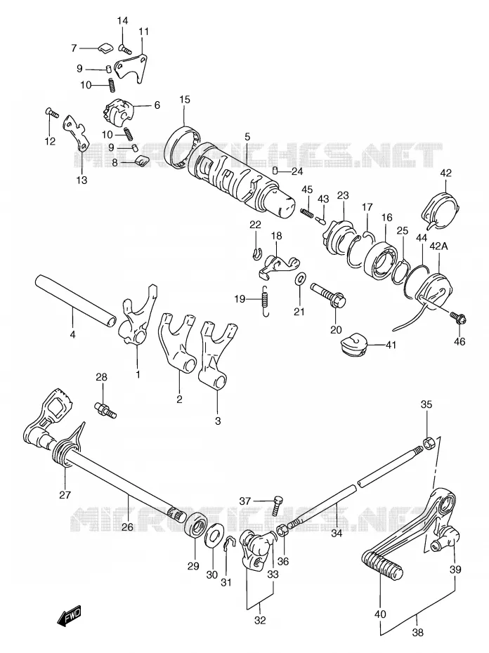 GEAR SHIFTING ASSY Suzuki MOTO 1200 BANDIT 2000  GSF1200SY(E2)