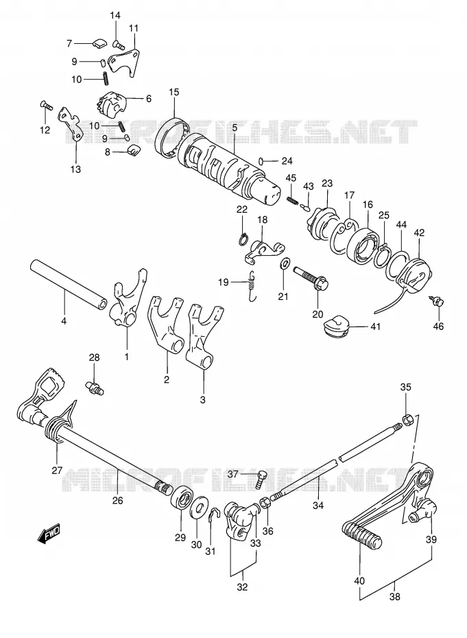 GEAR SHIFTING ASSY Suzuki MOTO 1200 BANDIT 2000  GSF1200SY(E28)