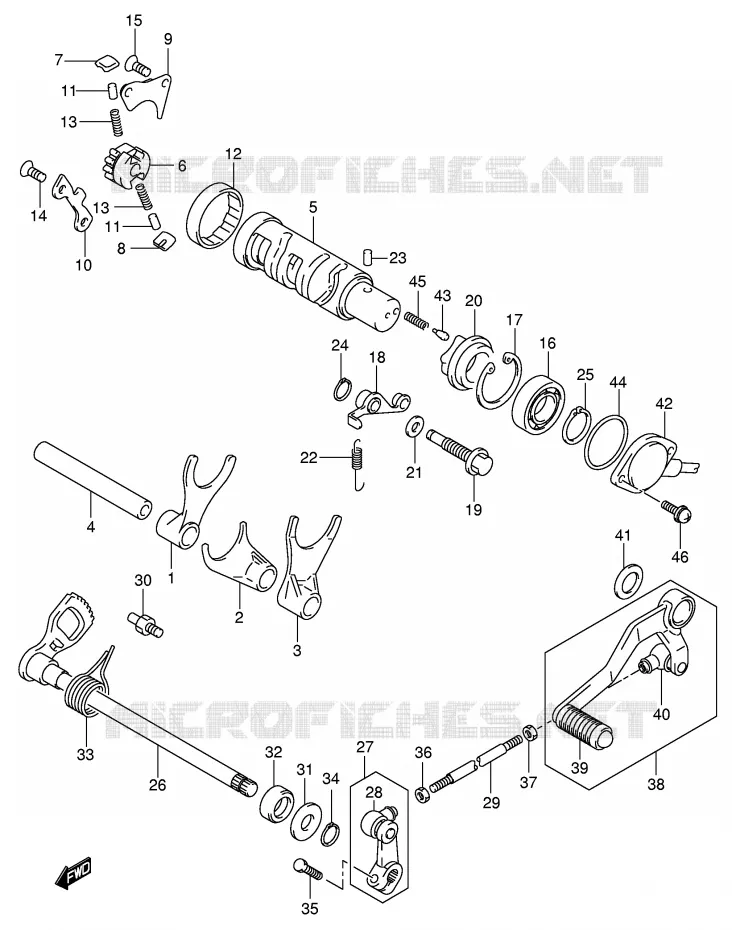 GEAR SHIFTING ASSY Suzuki MOTO 650 BANDIT 2006  GSF650SAK6(E2)