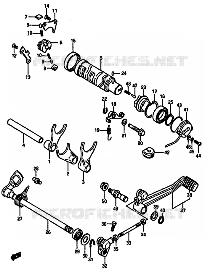 GEAR SHIFTING ASSY Suzuki MOTO 750 GSX-R 1986  GSX-750G(F/G/H) E34
