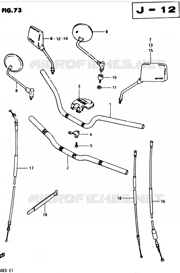HANDLEBAR (MODEL D) Suzuki MOTO 250 GSX 1983  GSX250D(Z/D)