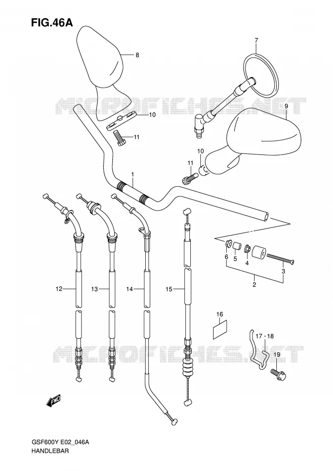 HANDLEBAR (MODEL K2/K3/K4) Suzuki MOTO 600 BANDIT 2000  GSF600Y(E2)