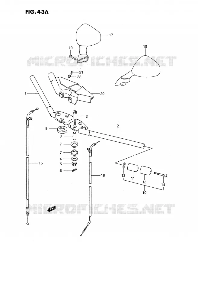 HANDLEBAR (MODEL L/M/N/P/R) Suzuki MOTO 1100 GSX-F 1994  GSX1100FR(E2)