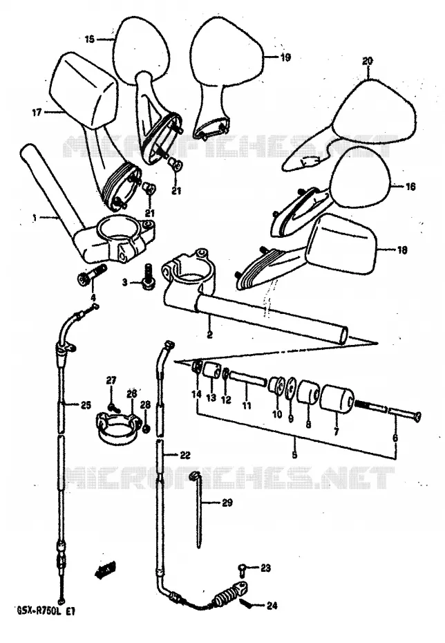 HANDLEBAR (MODEL L) Suzuki MOTO 750 GSX-R 1990  GSX-R750L(J/K/L)