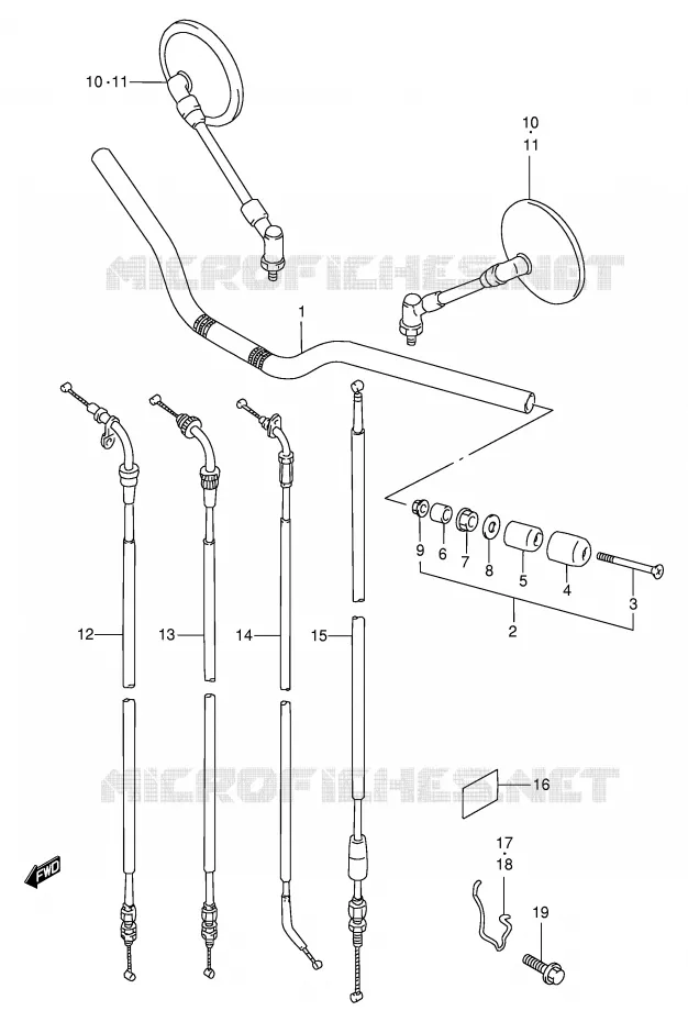 HANDLEBAR (MODEL T/V/W/X) Suzuki MOTO 600 BANDIT 1998  GSF600SUW(E2)