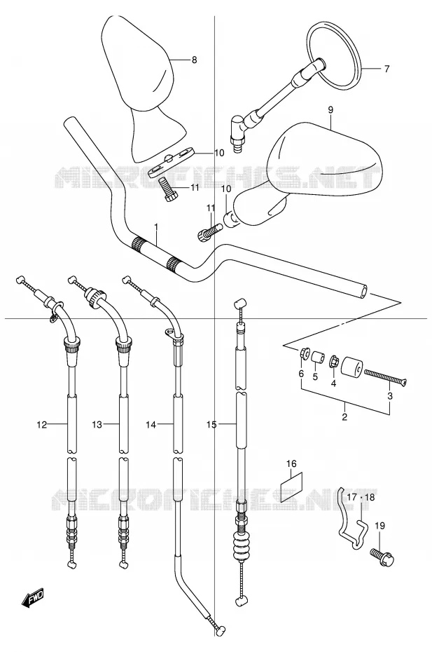 HANDLEBAR (MODEL Y/K1) Suzuki MOTO 600 BANDIT 2003  GSF600UK3(E2)