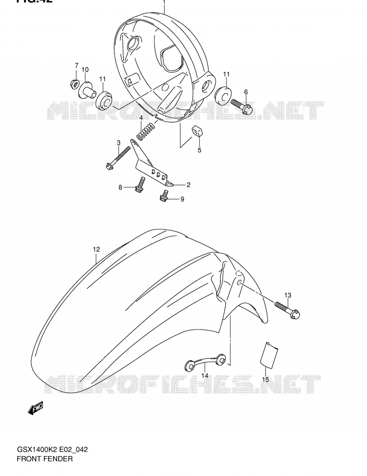 HEADLAMP HOUSING Suzuki MOTO 1400 GSX 2003  GSX1400K3(E2)