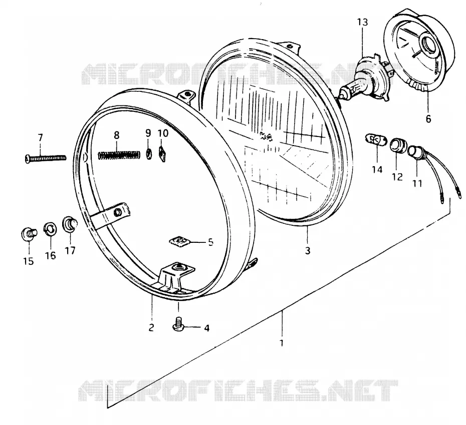 HEADLIGHT (E16,E17,E21,E25,E26,E34) Suzuki MOTO 400 GSX 1983  GSX400FD