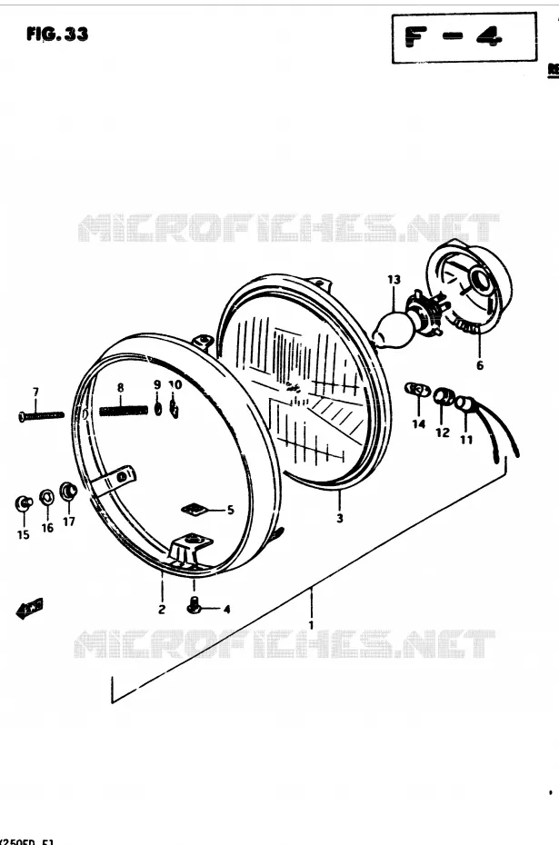 HEADLIGHT (E4) Suzuki MOTO 250 GSX 1982  GSX250Z(Z/D)