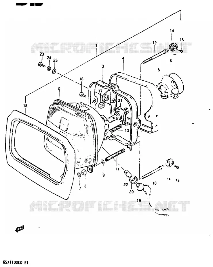 HEADLIGHT (GSX1100ESD) Suzuki MOTO 1100 GSX-E 1983  GSX1100ED(Z/D)
