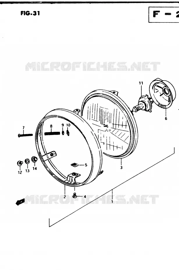 HEADLIGHT Suzuki MOTO 250 GSX 1982  GSX250ESZ(Z/D)