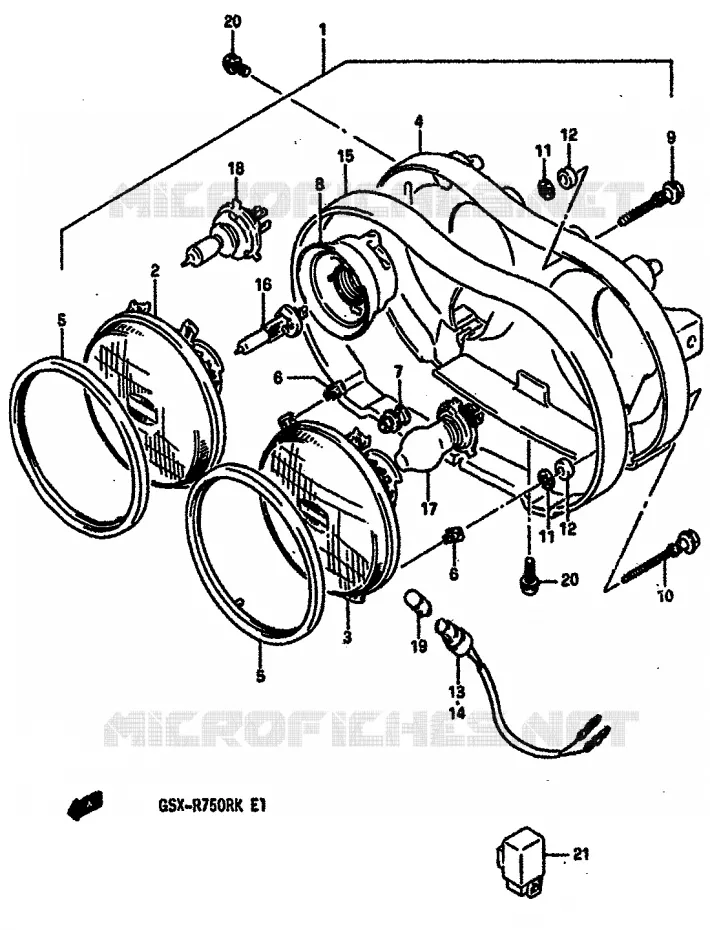 HEADLIGHT Suzuki MOTO 750 GSX-R 1989  GSX-R750RK