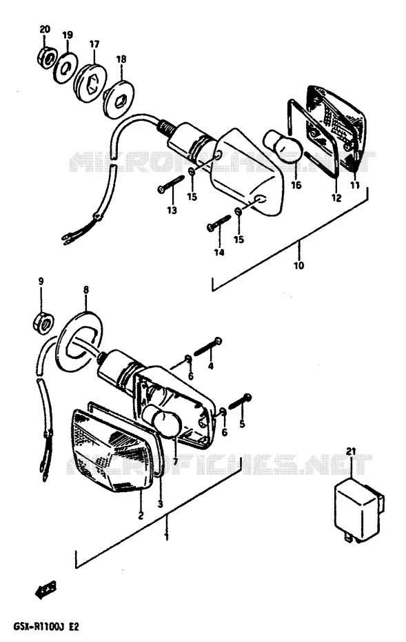 INDICATORS (E1,E6,E24) Suzuki MOTO 1100 GSX-R 1986  GSX-R1100G(G/H/J)