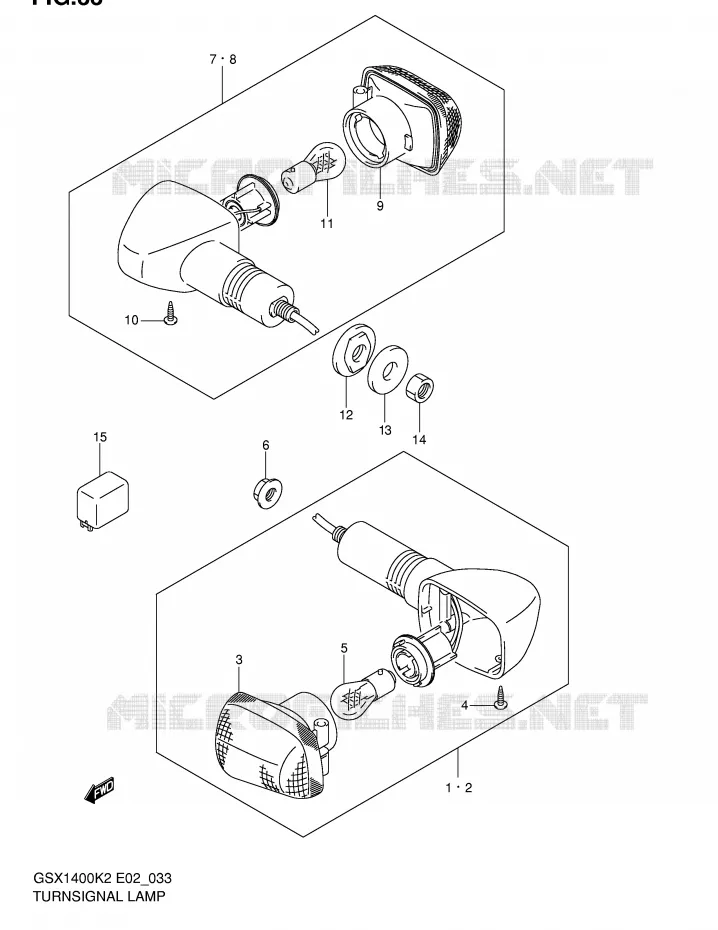 INDICATORS (E24,~F.NO.100196) Suzuki MOTO 1400 GSX 2002  GSX1400K2(E2)