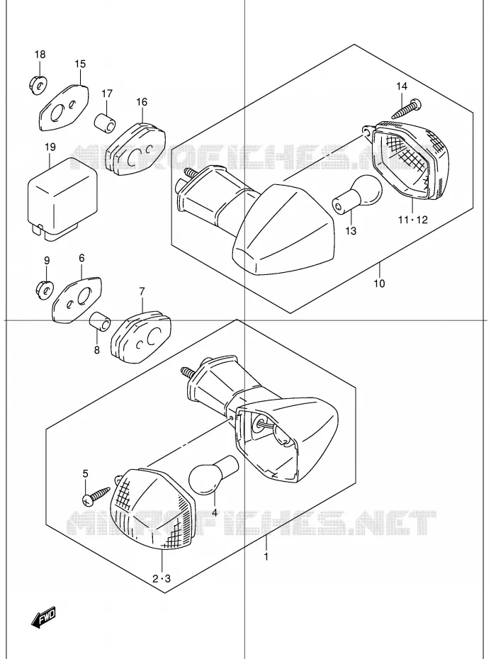 INDICATORS (GSF1200K1/K2/K3/K4/ZK4/K5/ZK5) Suzuki MOTO 1200 BANDIT 2003  GSF1200SK3(E2)