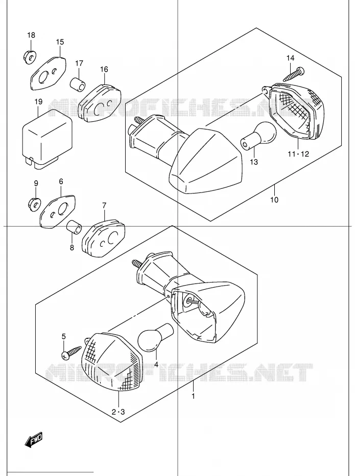 INDICATORS (GSF1200SK1/SK2/SK3/SK4/K5/ZK5) Suzuki MOTO 1200 BANDIT 2004  GSF1200ZK4(E2)