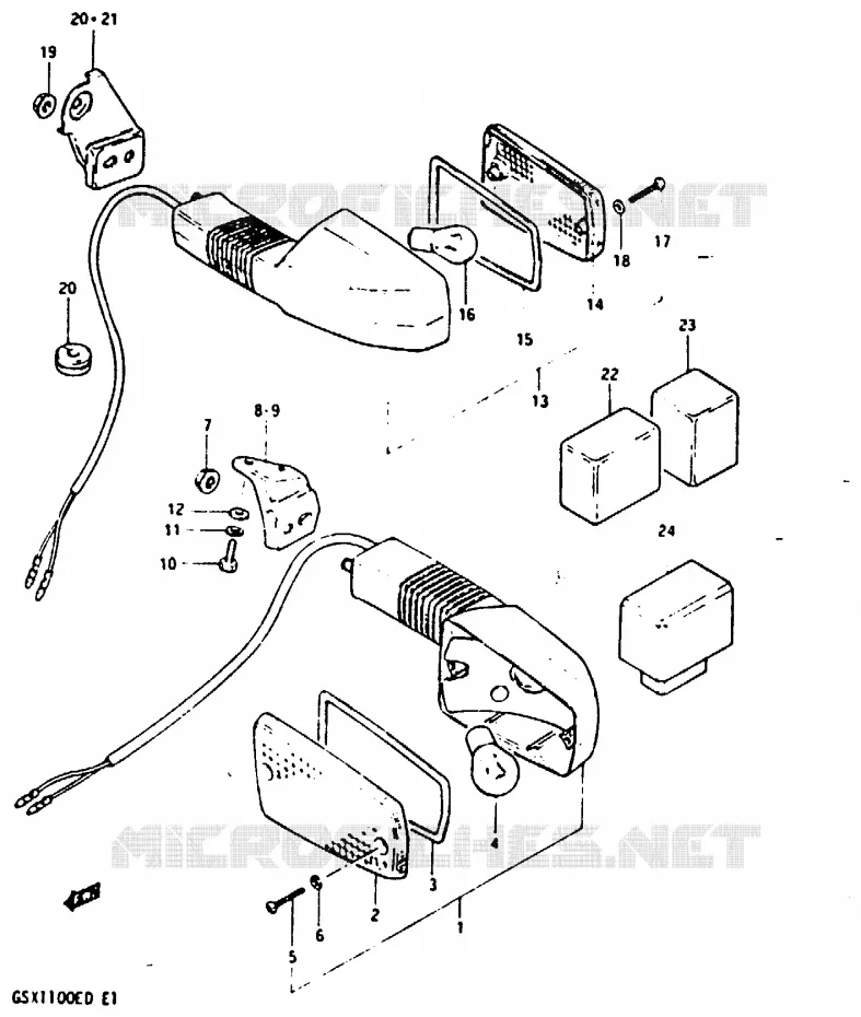 INDICATORS (GSX1100ESD) Suzuki MOTO 1100 GSX 1983  GSX1100XD(Z/D)