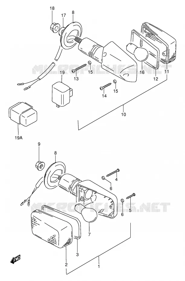 INDICATORS (MODEL N/P/R/T/V) Suzuki MOTO 250 GSX 1996  GSX250FT(E24)