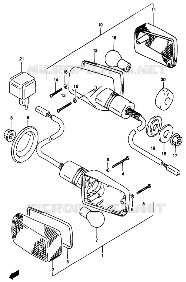 INDICATORS Suzuki MOTO 1200 BANDIT 1997  GSF1200SAV(T/V/W/X/Y)