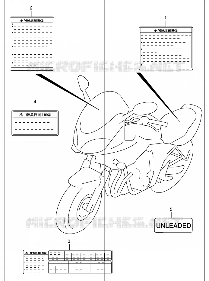 LABEL (MODEL K1) Suzuki MOTO 1200 BANDIT 2003  GSF1200K3(E2)