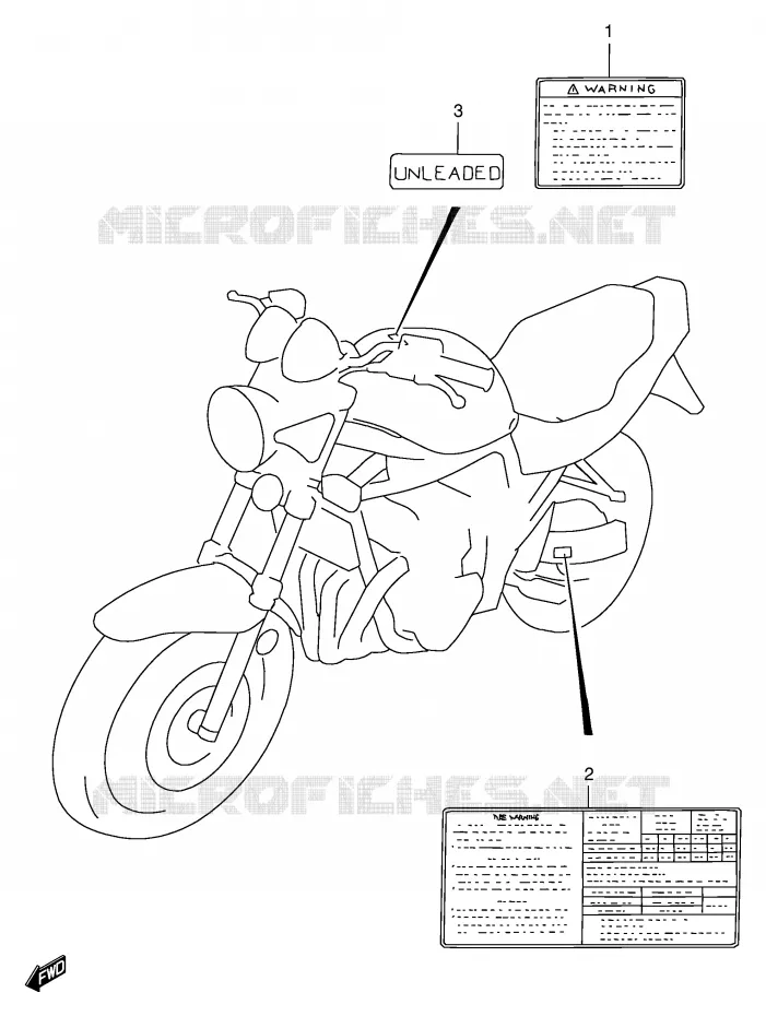 LABEL (MODEL S) Suzuki MOTO 600 BANDIT 1995  GSF600S(E02)
