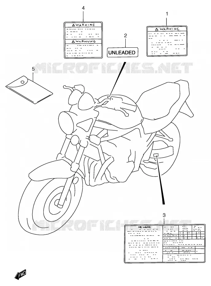 LABEL (MODEL Y) Suzuki MOTO 1200 BANDIT 1996  GSF1200T(E2)