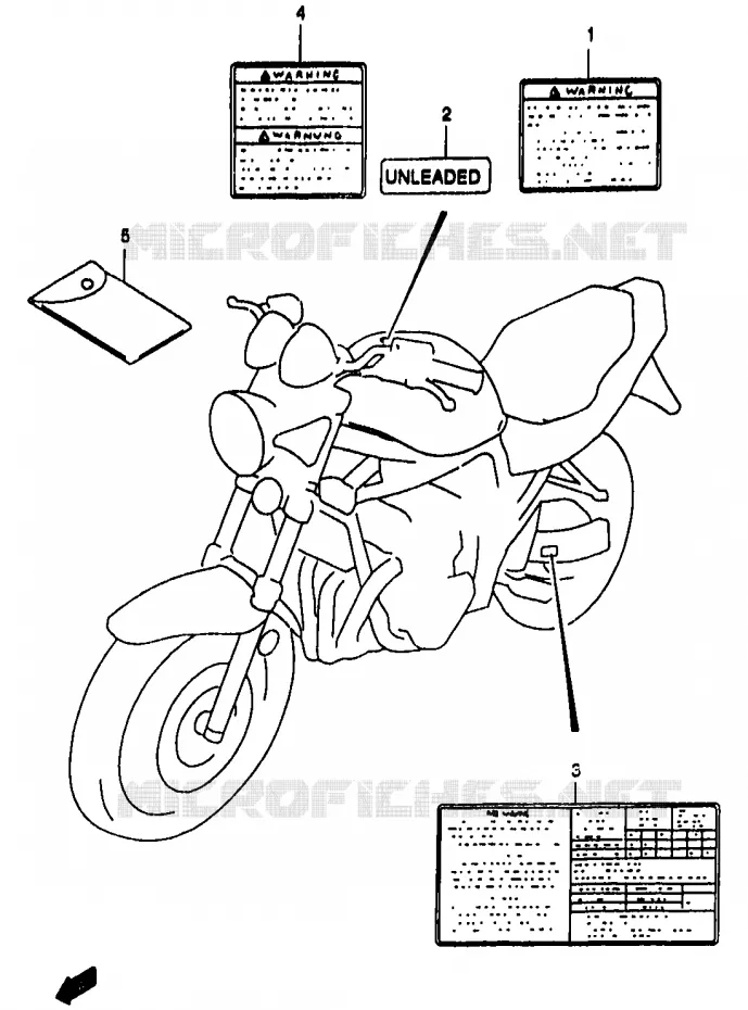 LABEL (MODEL Y) Suzuki MOTO 1200 BANDIT 2000  GSF1200SAY(T/V/W/X/Y)