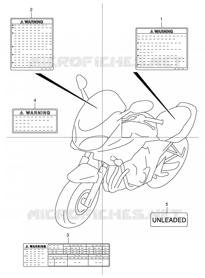 LABEL (MODEL Y) Suzuki MOTO 600 BANDIT 2001  GSF600UK1(E2)