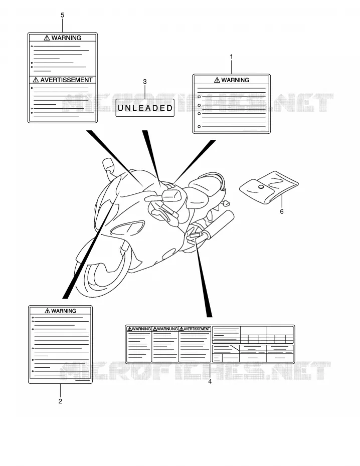 LABEL Suzuki MOTO 1300 HAYABUSA 2005  GSX1300RU2K5(E2)