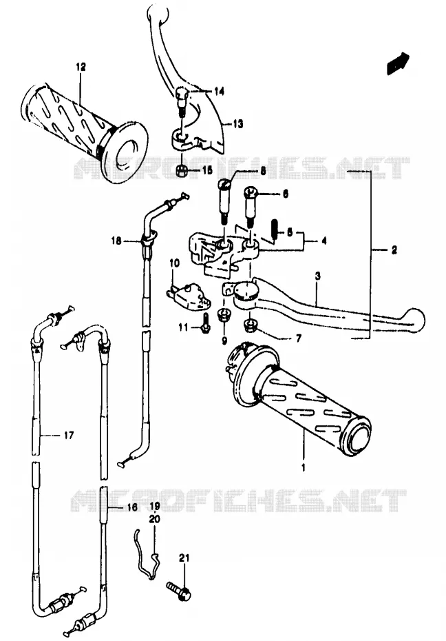 LEVERS - HANDGRIPS Suzuki MOTO 1200 BANDIT 1998  GSF1200W(T/V/W/X/Y)