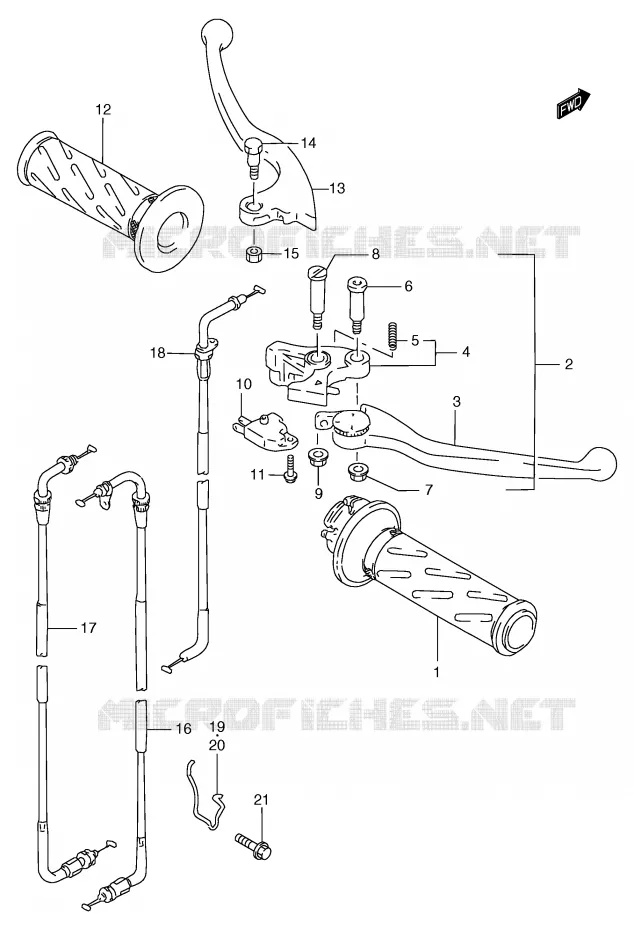 LEVERS - HANDGRIPS Suzuki MOTO 1200 BANDIT 2000  GSF1200Y/GSF1200SY/GSF1200SAY