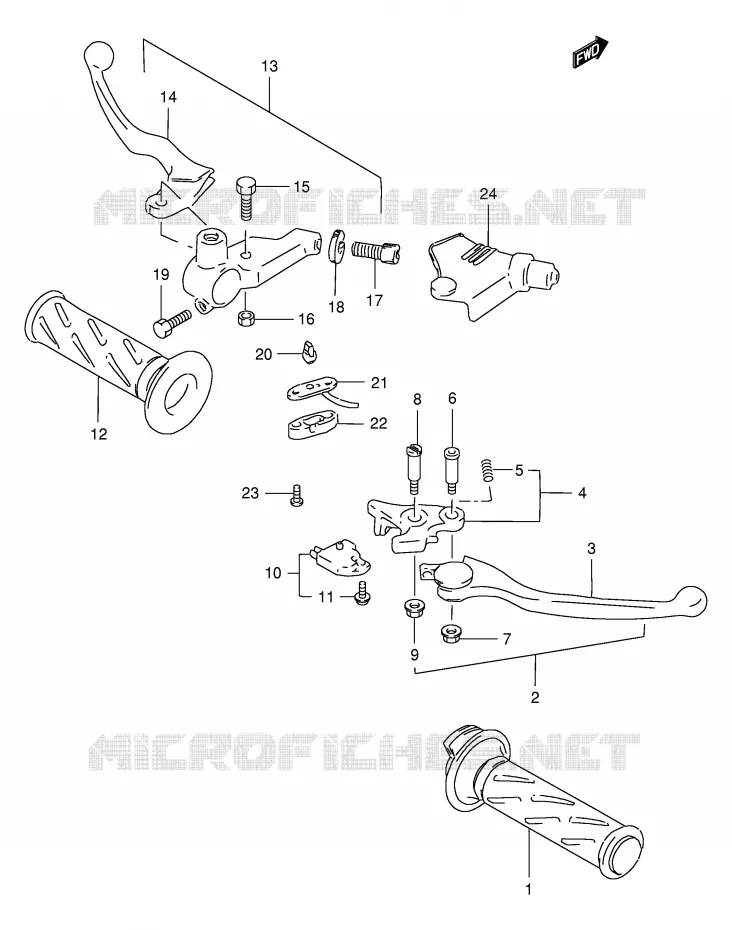 LEVERS - HANDGRIPS Suzuki MOTO 400 GSX 1997  GSX400V(E30)