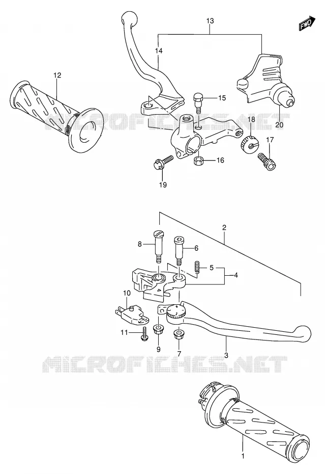 LEVERS - HANDGRIPS Suzuki MOTO 600 BANDIT 1997  GSF600SV(E2)