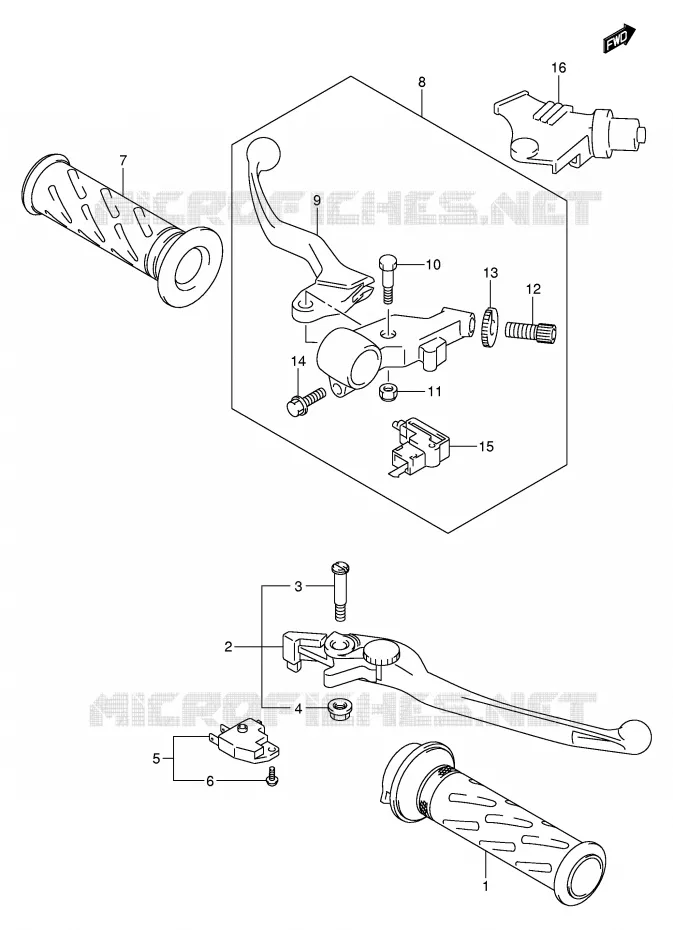 LEVERS - HANDGRIPS Suzuki MOTO 650 BANDIT 2006  GSF650UK6(E2)