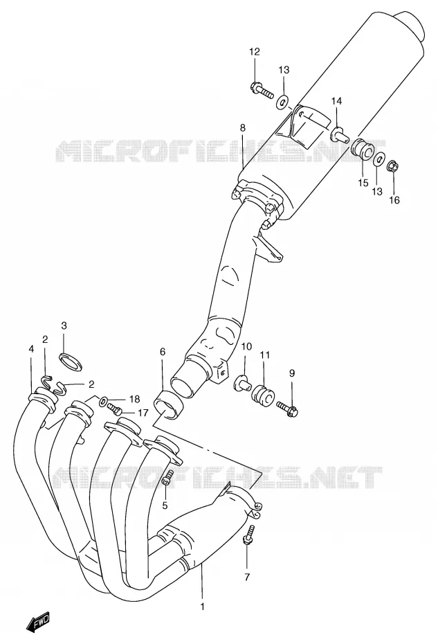MUFFLER Suzuki MOTO 1200 BANDIT 2000  GSF1200SAY(E2)