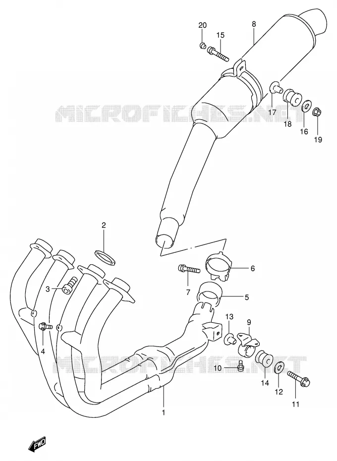 MUFFLER Suzuki MOTO 400 GSX-R 1993  GSX-R400RP(E30)
