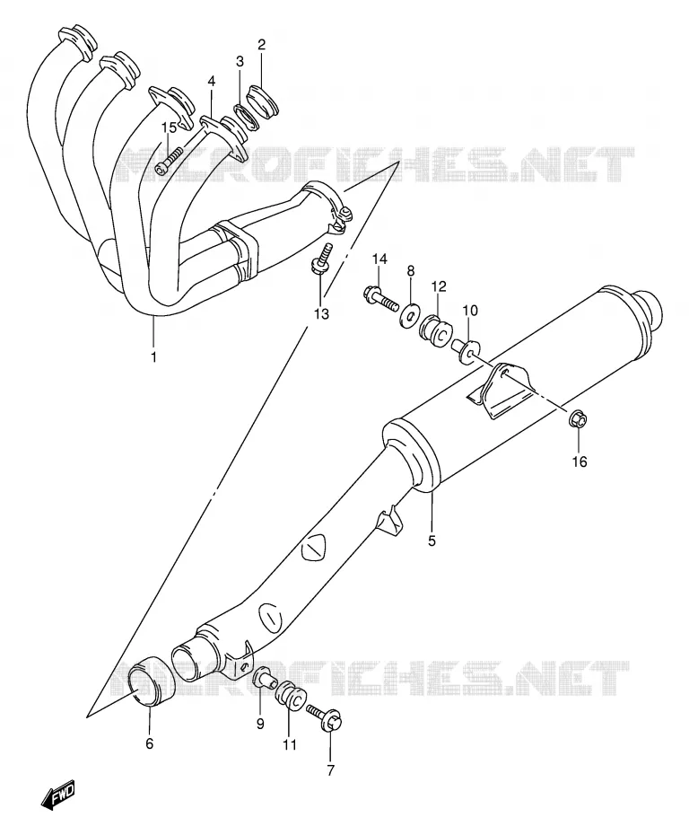 MUFFLER Suzuki MOTO 600 BANDIT 1998  GSF600SW(E2)