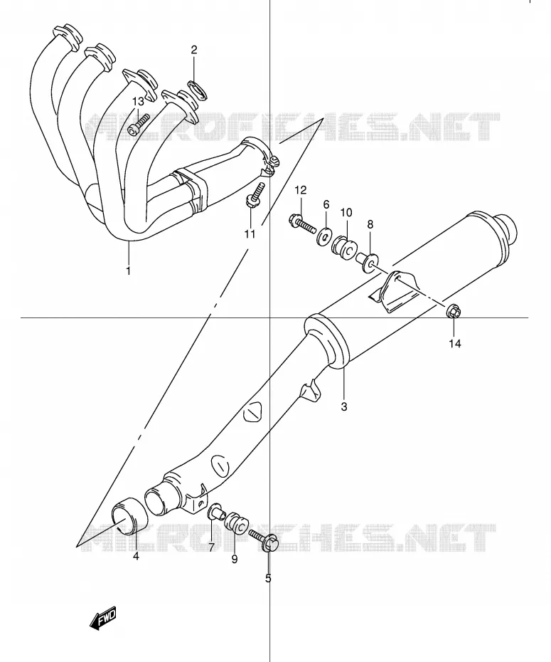 MUFFLER Suzuki MOTO 600 BANDIT 2002  GSF600K2(E2)