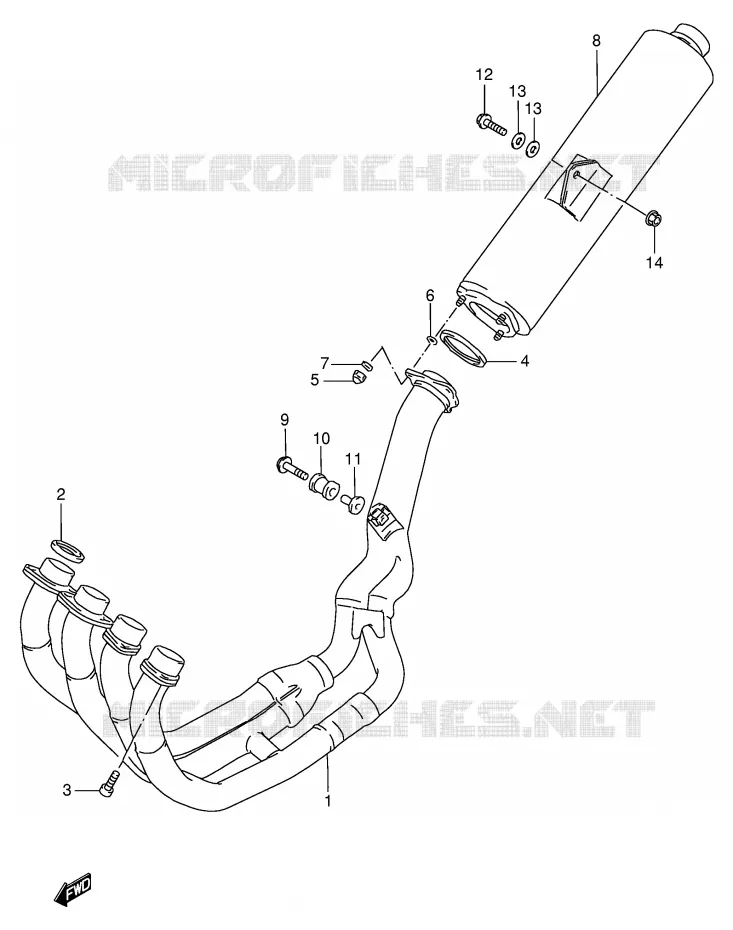 MUFFLER Suzuki MOTO 750 GSX-R 1998  GSX-R750W(E2)